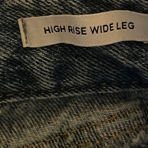 Forever 21 High Rise Wide Leg Rhinestone Denim Jeans Blue Size 25 Y2K Sparkle - Picture 4 of 11